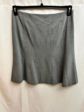 Amanda Smith Gray Knee Length A-Line Skirt Size 14 Career Office Classic